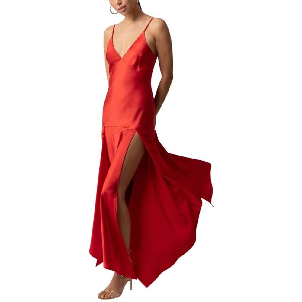 Line & Dot Womens Reseda Maxi Dress, Red